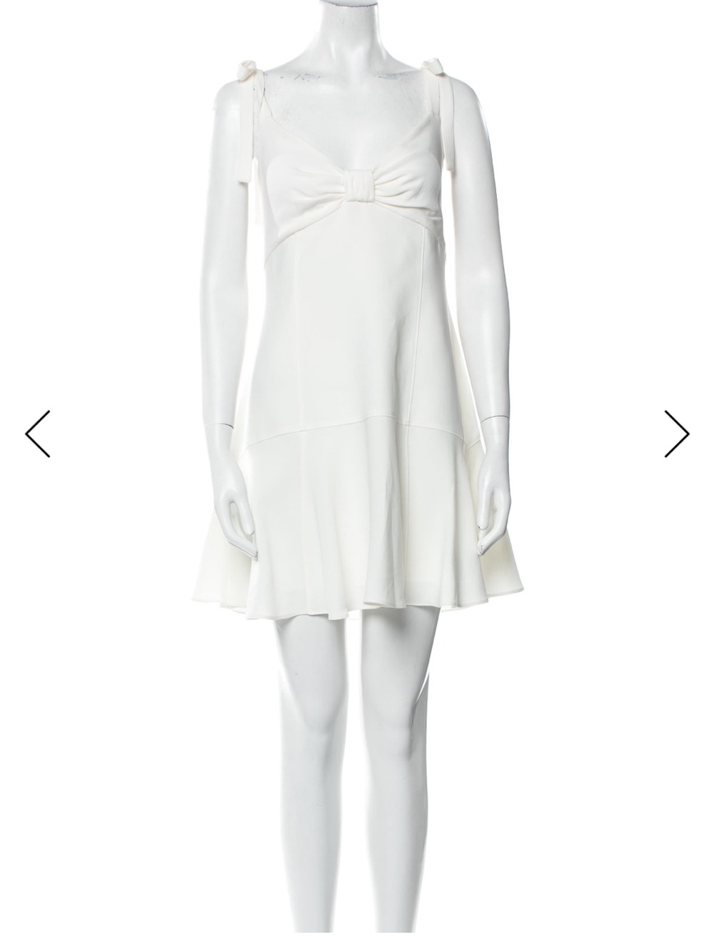 cinq a sept White Bow-Front Tie-Shoulder Mini Dress